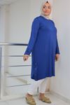 8180 Plus Size Button Detailed Tunic - Coffee