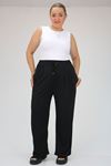 9012 Plus Size Elastic Waist Pants - Petrol