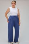 9012 Plus Size Elastic Waist Pants - Petrol