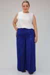 39049 Plus Size Scuba Palazzo Trousers - Purple