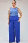 39049 Plus Size Scuba Palazzo Trousers - Purple