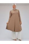 28016 Plus Size Mevlana Combed Cotton Tunic - Navy Plum