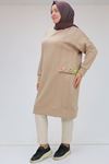 48068 Oversized Oysho Tunic with Chintz Detail - Mink