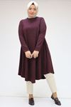 48098-1 Büyük Beden Mevlana Mir Tunik - Bordo