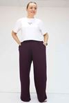 9160 Plus Size High Waist Elastic Pants - Terra Cotta