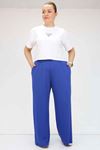 9160 Plus Size High Waist Elastic Pants - Terra Cotta